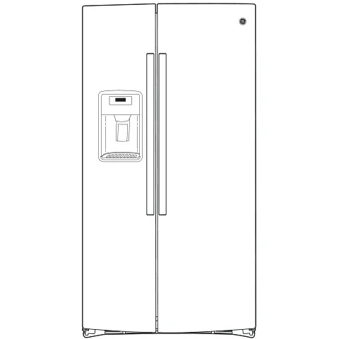 GE 25.3 cu. ft. Side-by-Side Refrigerator - Black view 22