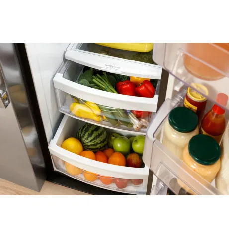 GE 25.3 cu. ft. Side-by-Side Refrigerator - Black view 18