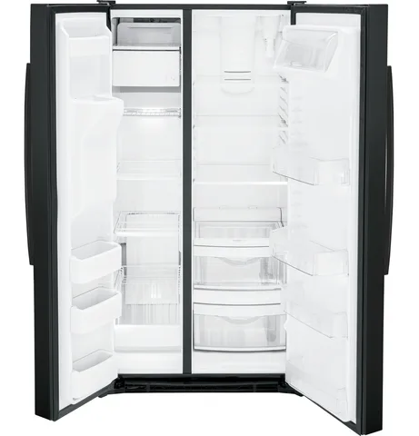 GE 25.3 cu. ft. Side-by-Side Refrigerator - Black view 3