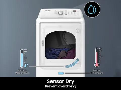 Samsung 7.2 cuft Electric Dryer with Sensor Dry - White view 4